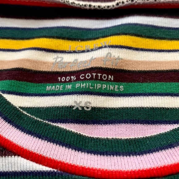 NWT JCrew long sleeve multi colored striped t! 🥰 - Picture 2 of 3